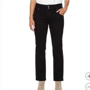 Hudson Women's Slim Straight Leg Jean in Black size 12